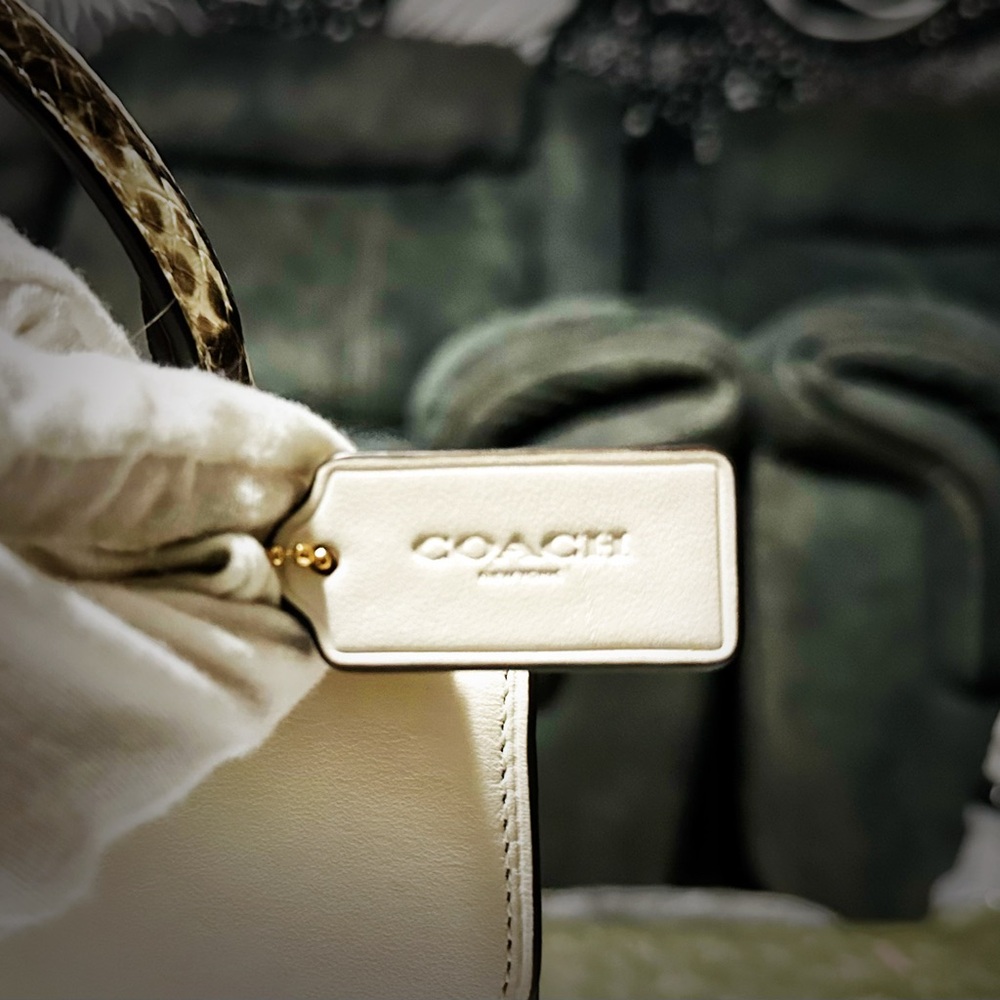 Coach Leopard and White Satchel - Picture 5 of 17